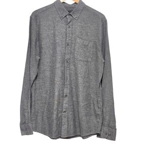 Le 31 By Simons Men's Gray Flannel Button Down  Long Sleeve Shirt  Size Large